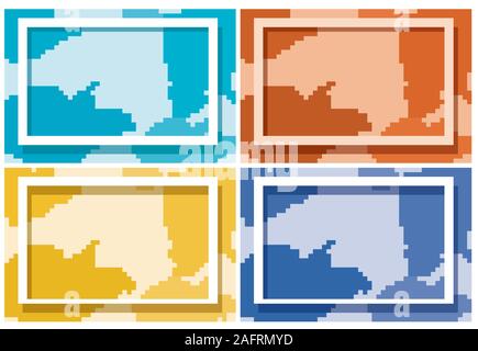 Quatre modèles dans différentes couleurs illustration Illustration de Vecteur