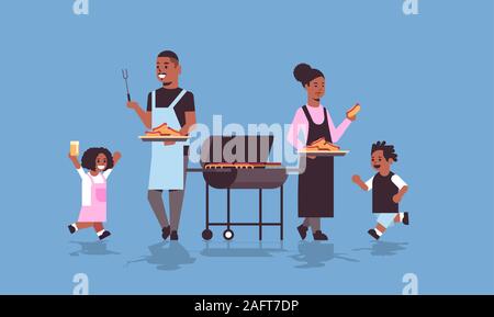 Enfants Heureux S'amuser Sur Barbecue Pique-nique Fête Ensemble Fille  Courir Garçon Saut De Corde Illustration de Vecteur - Illustration du  brancher, africain: 220860540