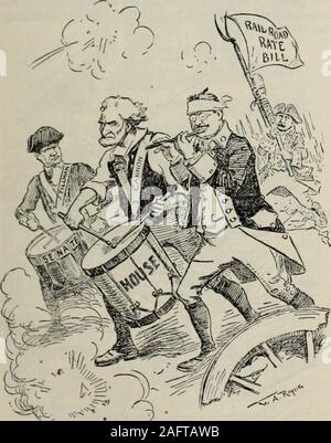 . Examen des évaluations et de travail du monde. Regardez dehors le soir de 1 Tdcgram (New York).. L'ESPRIT DE 1906. Avec le président Roosevelt, le Président Cannon, et SenatorTillman marcher en l'harmonie, l'esprit national de 1776 isrecalled.-De l'Herald (New York). Banque D'Images