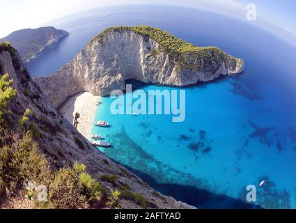 Shipwreck Bay, l'une des plus belles plages de Grèce, l'île de Zakynthos, Grèce Banque D'Images