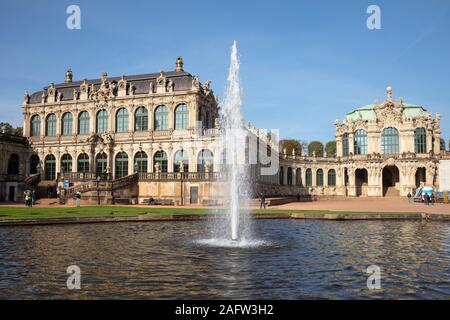 Wallpavillon, le Zwinger, Dresde, Saxe, Allemagne, Europe Banque D'Images