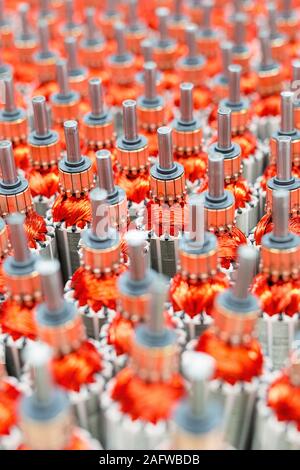 Les bobines de cuivre plein cadre Banque D'Images