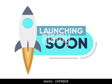 Bientôt le lancement de l'interface de l'App Conception de page pour les téléphones intelligents. Vector Illustration de Vecteur