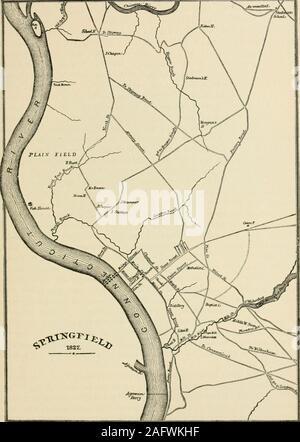 . King's handbook de Springfield, Massachusetts : une série de monographies, historique et descriptif. h côté de l'allée le long de la berge de la rivière, et le rez-de-alsoto formation sur le côté sud, - deux acres et patronage puis propriété de par la suite utilisée comme une seconde inhumation-sol. Il s'appelait Rencontrez-ing-house Lane, parce que la réunion-maison était bâtie sur le côté nord, cent quatre-vingt pieds de la rue de la ville. Le Lane a depuis été élargi toforty pieds ; et dans la haie sur l'ancienne ligne du sud, surgirent un orme-treewhich a grandi et se propager largement, de sorte qu'il y a 60 ans, elle waslooked sur Banque D'Images