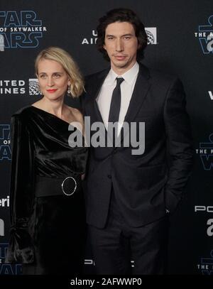 Los Angeles, USA. 25Th Dec 2019. Adam Driver, Joanne Tucker 129 arrive à la première de Disney's 'Star Wars : La montée de l'Skywalker' le 16 décembre 2019 à Hollywood, Californie Crédit : Tsuni/USA/Alamy Live News Banque D'Images