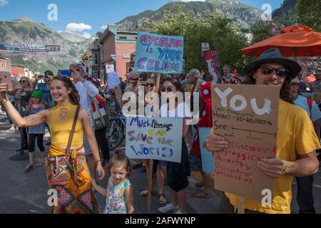 17 août 2019, Telluride, Colorado USA - Telluride Mushroom Festival est une célébration de toutes les choses et de champignons Enthéogènes Banque D'Images