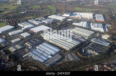 Vue aérienne de Wakefield 41 Industrial Estate à Lofthouse, Wakefield, West Yorkshire, Royaume-Uni Banque D'Images