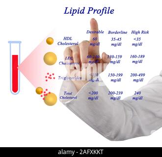 Présentation du profil lipidique Banque D'Images