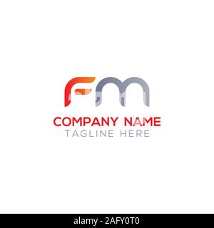 Première lettre FM Logo mixte. Lettre de la création de logo d'entreprise moderne FM modèle vectoriel. Conception de Logo FM Illustration de Vecteur