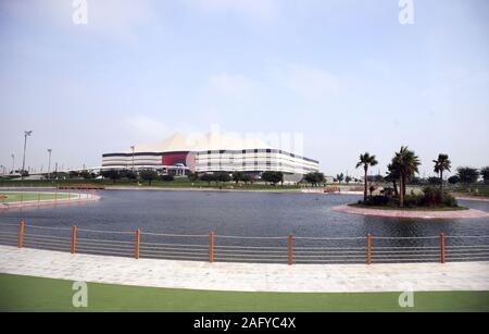 Une vue générale de l'Al Bayt Stadium de Doha, au Qatar. Banque D'Images