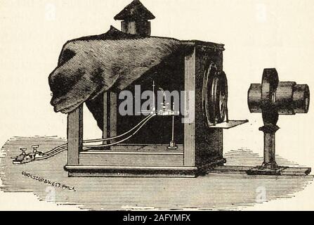 . Optique de projection : un traité sur l'utilisation de la lanterne en exposition et démonstration scientifique. re placé dans le support de ressort, et pro-jected comme d'habitude. Cet arrangement a été beaucoup popularisé par inEngland Monsieur W. Lant Carpenter en rapport avec theGilchrist Conférences confiance ; et où l'appareil physique réelle,et les diagrammes, sont les principaux sujets de projection, il canhardly être améliorées pour maniabilité, bon marché, et sim-plicity ; mais il n'est pas si bien adapté pour optique et acousticalexperiments, compte tenu de la lumière parasite. Fig. 82 modification d'anAmerican est Banque D'Images