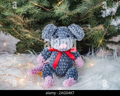 Peluche, sapin de Noël et décorations de Noël Banque D'Images