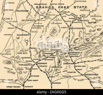 « Mouvements de Gatacre et français", 1900. William Forbes Gatacre commanda l'armée britannique à la bataille d'Omdurman, et la 3e Division au cours des premiers mois de la Deuxième Guerre des Boers, durant laquelle il a subi une défaite cuisante à la bataille de Stormberg. À partir de "l'Afrique du Sud et le Transvaal War, Vol. III", par Louis Creswicke. [T. C. &AMP ; E. C. Jack, Édimbourg, 1900] Banque D'Images