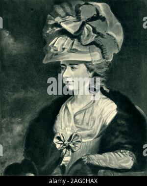 Fanny Burney, c1784-1785, (1943). Portrait de Frances Burney (1752-1840), romancier satirique anglais, diariste et dramaturge, et fille du musicologue Dr Charles Burney. Elle a épousé le général d'Arblay, un réfugié français, en 1793. Ses trois principaux romans sont "Evelina" (1778), "Cecilia" (1782) et "Camilla" (1796). D'après une peinture par son cousin Edward Francis Burney, à la National Portrait Gallery de Londres. À partir de "journaux et revues" en anglais, par Kate O'Brien. [Collins, Londres, 1943] Banque D'Images