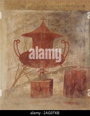 Fragment de peinture murale le péristyle de la Villa de P. Fannius Synistor à Boscoreale, ca. 50-40 av. Banque D'Images