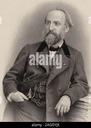 Portrait du compositeur Antoine Fran&# xe7;ois Marmontel (1816-1898). Collection privée. Banque D'Images