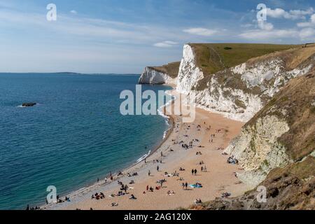 Photo de paysage de la plage de Durdle Door dans le Dorset. Banque D'Images