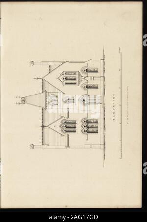 . Cottage, lodge, villa et l'architecture. s, le principal dont mesures 16 pieds par 14 pieds, exclusive de fenêtre en baie, qui est de 7 pieds 6 pouces par 4 pieds. Salon de la deuxième mesure 14 pieds par 13 pieds. Les portes des deux theserooms ouvert de la meilleure partie du lobby. Le lobby est de six pieds de largeur, et s'ouvre à partir de la véranda,circulaire dans la tour. La cuisine, placée vers l'arrière, est entré par une porte située à l'arrière du lobby ; il mesure 14 pieds par 12 pieds 6 pouces, et dispose d'une commode. FOE DESIGN UN VIEUX SCOTCH LODGE. arrière-cuisine et cellier en annexe. L'arrière-cuisine est meublée avec Banque D'Images