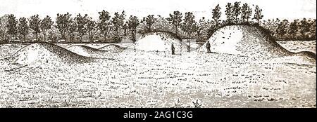 Illustration 1909 - Nième American Avondale monticules primitif dans le comté de Washington , Mississippi, USA Banque D'Images