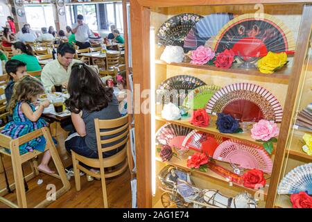 Miami Florida, Delicias de Espana, restaurant restaurants repas manger dehors café cafés bistrot, espagnol, gourmet, ventilateur à main, collection, les visiteurs Voyage t Banque D'Images