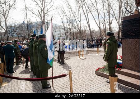 Réunion des sauveteurs sur l'accident nucléaire de Tchernobyl sur Banque D'Images