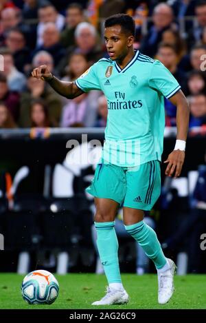 VALENCIA, Espagne - 15 déc : Rodrygo va joue en La Liga match entre Valence CF et Real Madrid CF à la Mestalla Stadium le 15 décembre 2019 Banque D'Images