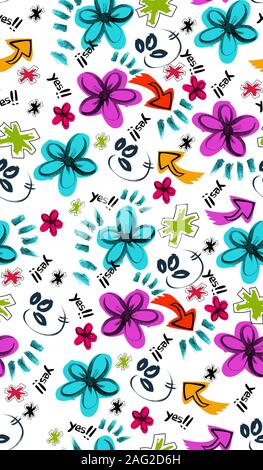 Multicolore transparente motif floral. Valentines Day background. Fleurs aquarelle coloré effet. - Illustration Banque D'Images