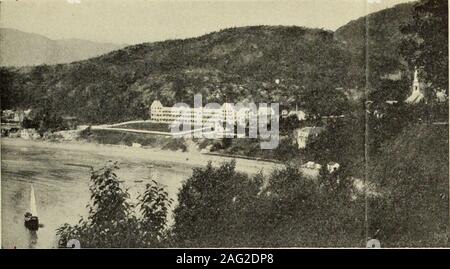 . R & O, Niagara à la mer : Thousand Islands, rapides, Montréal, Québec, Saguenay. I. La basilique, Québec 4. Un jours prises à Tadoussac 7. Camp de Pêche & O. K., Tadoussac 2. Des pierres à Pt. au pic 5. Cap Trinité, Rivière Saguenay 8. Monument de Champlain, Québec 10. Dutterin Terrasse, Québec 3. Ancienne Église, Tadoussac 6. Citadelle, Québec 9. Embouchure du Saguenay le meilleur voyage de l'eau à l'INTÉRIEUR DES TERRES DANS LE MONDE.. Hôtel Tadoussac Tadoussac, Québec, Hôtel Tadoussac. Tadoussac est l'un des plus picturesquelysituated villages sur le Bas Saint-Laurent, et à une autre société maintient herethe-effort, l'hôtel d'été Banque D'Images