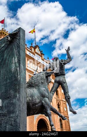 Plaça de Toros, le lieu où se produisent encore des corridas à Madrid Banque D'Images