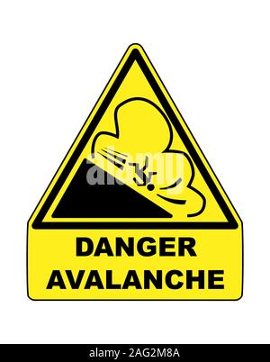 Signe de danger d'avalanche Banque D'Images