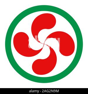 Lauburu ou croix basque rouge Banque D'Images