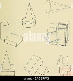 . Dessin à main levée : un manuel pour les enseignants et les élèves. 74 PERSPECTIVE À main levée ou le modèle de dessin. Banque D'Images