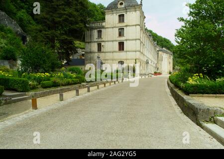 La mairie, abbaye et chucrh sur Boulevard Charlemagne, Brantôme, Dordogne, France Banque D'Images