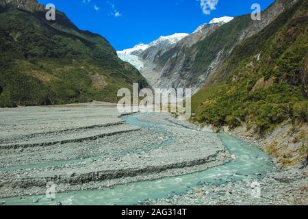 Franz Josef Glacier paysage sur l'île du sud de la Nouvelle-Zélande Banque D'Images