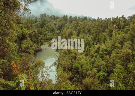 Hokitika Gorge un jour de pluie, près de Hokitika, île du Sud, Nouvelle-Zélande Banque D'Images