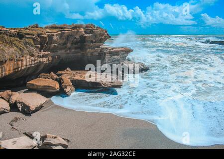 Plage de Truman Track, île du Sud, Nouvelle-Zélande Banque D'Images