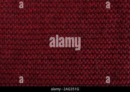 Tricot de laine Marsala la texture. Macro. Banque D'Images