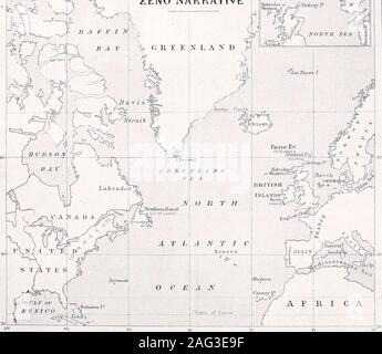 . Les voyages du monde frères, Nicolò et Antonio Zeno, pour les mers du nord dans le xive siècle : comprenant les derniers comptes connus de la colonie perdue du Groenland et des Northmen en Amérique avant Christophe Colomb. *J&gt ; Croquis de pays visés à l  =V ZENO SUITE NARRATIVE SKA 1 g. &Lt ;£• zenorich Rvoyagesofvenetia00Shetland Banque D'Images