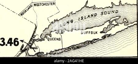 . Recensement de l'état de New York pour 1875. Comtés. 1 Hamilton, 4" 4,83, Albany ? 4,82 / Warren, 4tj 4,76 4,74 49 Monroe, Saratoga, 50472 Niagara, bl, b2 Essex 4,61 4,48 4,37 53 Seneca, Orleans, 54, 55 4,14 4,35 Yates, Colombie-Britannique 56 3,94 3,83 5/ OnUrio, Livingston, 5&gt ;" 3,57 3,46 59 rois, site no4.. Proportion de vaches laitières SUR LES FERMES AU NOUVEAU YORKJUNE,1,1875 À LA SUPERFICIE DE TERRES AMÉLIORÉES Banque D'Images