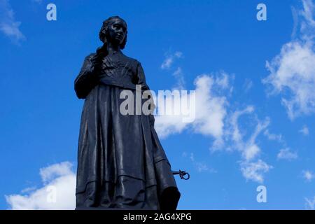 Statue de Florence Nightingale, Mémorial de la guerre de Crimée, Waterloo Place, St James's, City of Westminster, London, Angleterre. Banque D'Images