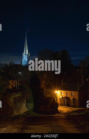 Petit Pont Route de nuit. Bloxham, Oxfordshire, Angleterre Banque D'Images