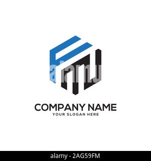 Modèle de dessins de logos FM Illustration de Vecteur