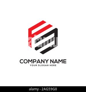 Modèle de dessins de logos FM Illustration de Vecteur