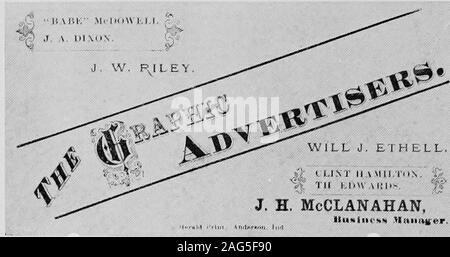 . La jeunesse de James Whitcomb Riley ; fortune's way avec le poète de l'enfance à la virilité. Discours Logans aux pêcheurs. McCLANAHAN, Affaires de l'entreprise Graphique Deca Hft^si*"^4a &Lt ; %^ ?* Banque D'Images