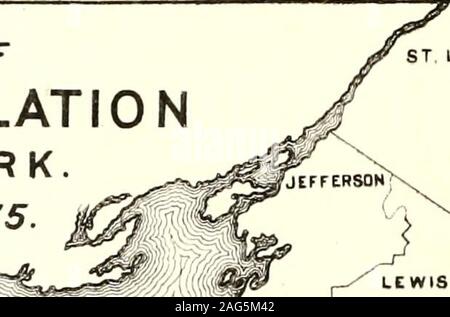 . Recensement de l'état de New York pour 1875. ^ AUGMENTATION DE POPULATION BLANCHE DE NEW YORK1870 à 1875.. ST LAWRENCE Banque D'Images