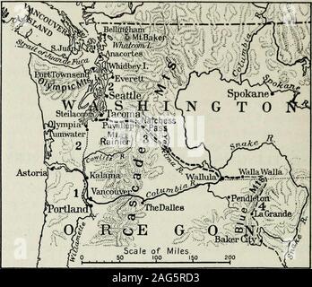 . Ox-jours de l'équipe sur l'Oregon Trail /par Ezra Meeker ; révisé et édité par Howard R. Driggs. d'occasion de renforcer la flottabilité du radeau avec extratimber effectuée sur le dos des hommes pour de longues distances. La question se pose alors, comment devraient-ils savoir whenthey pourrait parvenir à la tombe ? Seraient-elles en mesure d'discoverthe inscrit à temps pour faire un atterrissage.^ finallygot le mieux leurs craintes d'entre eux et d'une ligne a été exécuté à terre ; butinstead de débarquement, ils se sont trouvés hors de portée des hardaground terre, sauf par un gué à longue distance. Cela s'est produit alors qu'ils étaient bien milesabove Banque D'Images