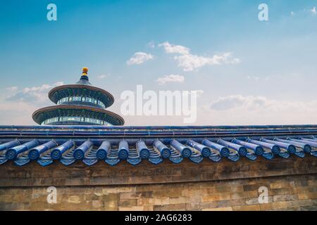 Temple du Ciel, l'architecture traditionnelle chinoise à Beijing, Chine Banque D'Images