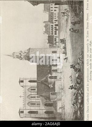 . Ancien et nouveau Montréal, avec séries de vues comparées démontrant l'accroissement et le développement de la grande ville. Banque D'Images