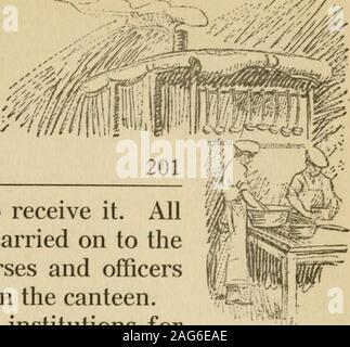 . Une histoire de la guerre et de la famille livret de service de guerre, 1914-1919. Croix-rouge américaine. de tabliers et coiffes blanches, en attente de le recevoir. La nourriture pour tous ces hommes doivent être transportés sur de thetrain, tandis que les 60 médecins, infirmières et officersin responsable du train ont été servis à la cantine. Ces cantines ont été merveilleuses institutions pour les hommes qui ont fait leur chemin vers le firinglines, ainsi que pour les hommes blessés qui weregoing retour de la lignes de mise à la base hos-hôpitaux et pour les femmes qui ont servi en eux. Elle une source de réconfort et de consolation pour theloved chers de nos garçons à la maison pour Banque D'Images