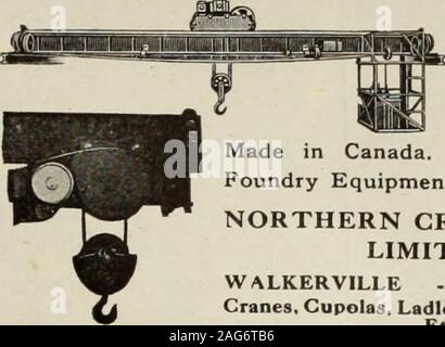 . Fondeur canadien (1921). ^METALLICBLASTING GRAIN ABRASIF ANGULAIRE SCIENTIFIQUE Adopter abrasifs métalliques au lieu de sable. Marque grain angulaire vous permettront de réduire vos coûts - cent livres de grit survivront cinq tonnes de sable. Il nettoie plus rapidement, nécessite moins de manutention et de moins d'espace de stockage, et réduit la poussière de 80 %. Pour les échantillons d'écriture. Concassée de Pittsburgh Steel Co. seul fabricant, Pittsburgh, Pennsylvanie, États-Unis d'Amérique, établi 1888 Représentants du Canada : WILLIAMS & WILSON, Ltd., Montréal, Canada CRANE* ?. Acrane hoistwithout n'achetez ou investir-igating au nord-ern- produits fabriqués au Canada. Également une ligne de Banque D'Images